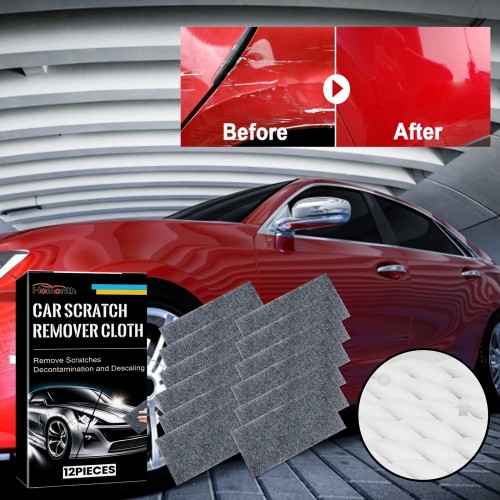 Homonth Nano Magic Cloth 12-Pack - Instant Car Scratch Removal, Easy-to-Use, Auto Paint Care for DIY Detailing